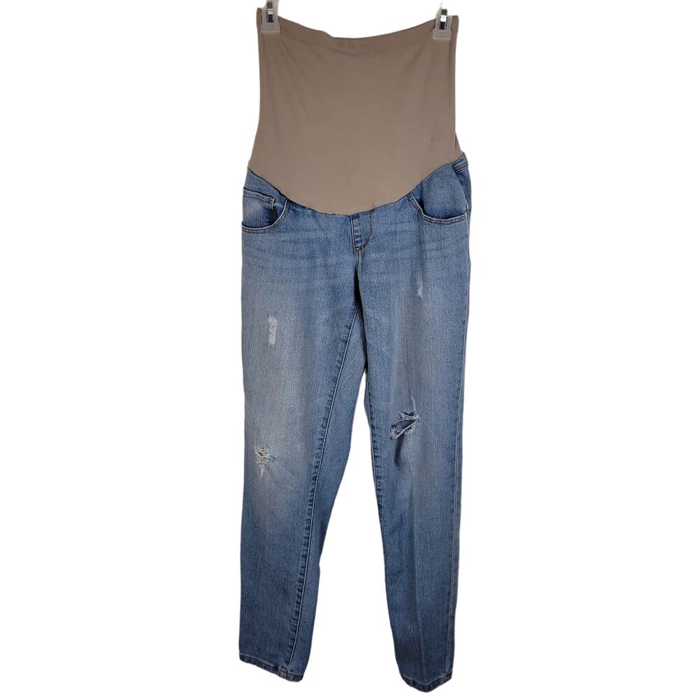 Oh Baby Mid Rise Distressed Maternity jeans